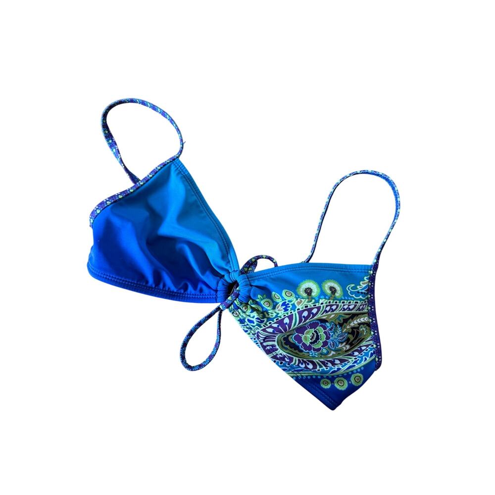 Arhleta blue and purple paisley print bikini top